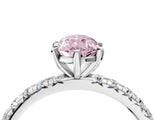 White gold Fancy Pink Pear Cut Diamond Pavé Solitaire Ring with Round Band and Prong Setting_42