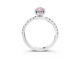 White gold Fancy Pink Pear Cut Diamond Pave Band Solitaire Ring with Round  and Prong Setting_133
