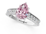 White gold Fancy Pink Pear  Cut Diamond Pave Band with Four-Prong Setting_36