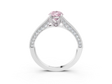 White gold Fancy Pink Pear  Cut Diamond Pave Band with Four-Prong Setting_40