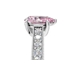 White gold Fancy Pink Pear  Cut Diamond Pave Band with Four-Prong Setting_42