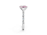 White gold Fancy Pink Pear Cut Diamond Ring with Marquise and Round  Side Stones and Four-Prong Setting_79