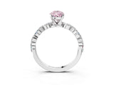 White gold Fancy Pink Pear Cut Diamond Ring with Marquise and Round  Side Stones and Four-Prong Setting_79