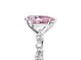 White gold Fancy Pink Pear Cut Diamond Ring with Marquise and Round  Side Stones and Four-Prong Setting_82