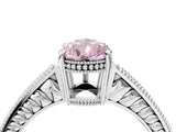 White gold Fancy Pink Pear Cut Diamond Ring with Milgrain Pavé Band and Four-Prong Setting_35