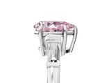 White gold Fancy Pink Pear  Cut Diamond Ring with Tapered Baguette Side Stones in Four-Prong Setting_8