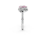 White gold Fancy Pink Pear Cut Diamond Scalloped Halo Engagement Ring with Round Shared Prong Band_14