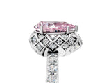 White gold Fancy Pink Pear Cut Diamond Scalloped Halo Engagement Ring with Round Shared Prong Band_65