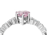White gold Fancy Pink Pear Cut Diamond Scattered Round Accent Ring with Prong Setting_16