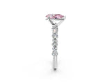 White gold Fancy Pink Pear Cut Diamond Side Stone Solitaire Ring with Round  and Four-Prong Setting_147