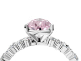 White gold Fancy Pink Pear Cut Diamond Side Stone Solitaire Ring with Round  and Four-Prong Setting_149