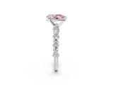 White gold Fancy Pink Pear Cut Diamond Side Stone Solitaire Ring with Round  and Four-Prong Setting_14
