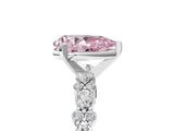 White gold Fancy Pink Pear Cut Diamond Side Stone Solitaire Ring with Round  and Four-Prong Setting_150