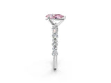 White gold Fancy Pink Pear Cut Diamond Side Stone Solitaire Ring with Round  and Four-Prong Setting_26