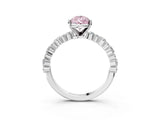 White gold Fancy Pink Pear Cut Diamond Side Stone Solitaire Ring with Round  and Four-Prong Setting_27