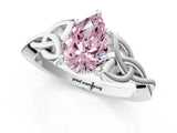 White gold Fancy Pink Pear Cut Diamond Solitaire Celtic Knot Ring with Four-Prong Setting_54
