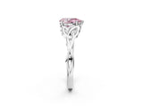 White gold Fancy Pink Pear Cut Diamond Solitaire Celtic Knot Ring with Four-Prong Setting_55
