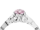 White gold Fancy Pink Pear Cut Diamond Solitaire Celtic Knot Ring with Four-Prong Setting_57