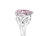White gold Fancy Pink Pear Cut Diamond Solitaire Celtic Knot Ring with Four-Prong Setting_58
