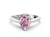 White gold Fancy Pink Pear Cut Diamond Solitaire Engagement Ring with Cathedral Setting and Four-Prong Mount_170