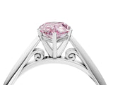 White gold Fancy Pink Pear Cut Diamond Solitaire Engagement Ring with Cathedral Setting and Four-Prong Mount_174