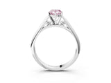 White gold Fancy Pink Pear Cut Diamond Solitaire Engagement Ring with Cathedral Setting and Four-Prong Mount_184