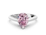 White gold Fancy Pink Pear Cut Diamond Solitaire Engagement Ring with Cathedral Setting and Four-Prong Mount_25