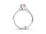 White gold Fancy Pink Pear Cut Diamond Solitaire Engagement Ring with Cathedral Setting and Four-Prong Mount_34