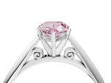 White gold Fancy Pink Pear Cut Diamond Solitaire Engagement Ring with Cathedral Setting and Four-Prong Mount_35
