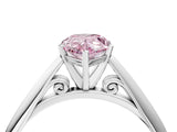 White gold Fancy Pink Pear Cut Diamond Solitaire Engagement Ring with Cathedral Setting and Four-Prong Mount_95