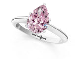 White gold Fancy Pink Pear Cut Diamond Solitaire Engagement Ring with Classic Band and Four-Prong Setting_100