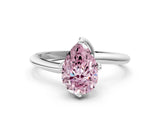 White gold Fancy Pink Pear Cut Diamond Solitaire Engagement Ring with Four-Prong Setting and Classic Band_20