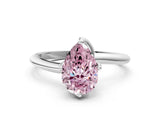 White gold Fancy Pink Pear Cut Diamond Solitaire Engagement Ring with Four-Prong Setting and Classic Band_41