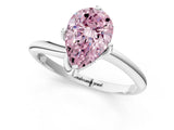 White gold Fancy Pink Pear Cut Diamond Solitaire Engagement Ring with Four-Prong Setting and Classic Band_45
