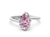 White gold Fancy Pink Pear Cut Diamond Solitaire Engagement Ring with Four-Prong Setting and Classic Band_53