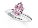 White gold Fancy Pink Pear Cut Diamond Solitaire Engagement Ring with Round Band and Four-Prong Setting_164