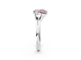 White gold Fancy Pink Pear Cut Diamond Solitaire Engagement Ring with Round Band and Four-Prong Setting_164