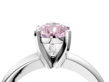 White gold Fancy Pink Pear Cut Diamond Solitaire Engagement Ring with Round Band and Four-Prong Setting_167