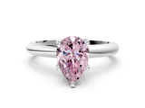 White gold Fancy Pink Pear Cut Diamond Solitaire Engagement Ring with Round Band and Four-Prong Setting_170