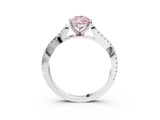 White gold Fancy Pink Pear Cut Diamond Solitaire Engagement Ring with Twisted Pavé Band and Four-Prong Setting_94