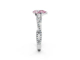 White gold Fancy Pink Pear Cut Diamond Solitaire Engagement Ring with Twisted Pavé Band and Four-Prong Setting_94