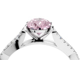 White gold Fancy Pink Pear Cut Diamond Solitaire Engagement Ring with Twisted Pavé Band and Four-Prong Setting_96