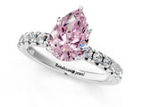 White gold Fancy Pink Pear Cut Diamond Solitaire Pavé Engagement Ring with Round Band and Prong Setting_56