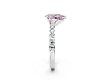 White gold Fancy Pink Pear Cut Diamond Solitaire Pavé Engagement Ring with Round Band and Prong Setting_57