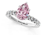 White gold Fancy Pink Pear Cut Diamond Solitaire Pavé Engagement Ring with Round Band and Prong Setting_62