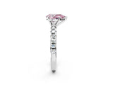 White gold Fancy Pink Pear Cut Diamond Solitaire Pavé Engagement Ring with Round Band and Prong Setting_63