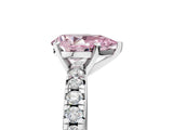 White gold Fancy Pink Pear Cut Diamond Solitaire Pavé Engagement Ring with Round Band and Prong Setting_66