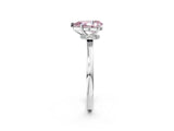 White gold Fancy Pink Pear Cut Diamond Solitaire Ring with Classic Band and Four-Prong Setting_2