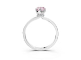 White gold Fancy Pink Pear Cut Diamond Solitaire Ring with Classic Band and Four-Prong Setting_3