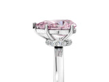 White gold Fancy Pink Pear Cut Diamond Solitaire Ring with Classic Band and Four-Prong Setting_5